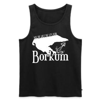 Borkum Karte - Männer Premium Bio Tank Top - Schwarz - Vorne - AI Model Male 178 light (178cm)