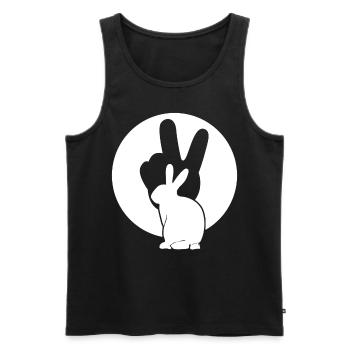 Bunnies Peace Rabbit Bunny - Men's Premium Organic Tank Top - black - Front - AI Model Male 178 light (178cm)