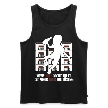 Mehr Bier Witz Bierbrauer Vatertag - Männer Premium Bio Tank Top - Schwarz - Vorne - AI Model Male 178 light (178cm)