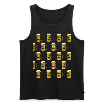 Beer cute beer glasses - Men's Premium Organic Tank Top - black - Front - AI Model Male 178 light (178cm)