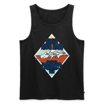Zugspitze Berge - Männer Premium Bio Tank Top - Schwarz - Vorne - AI Model Male 178 light (178cm)