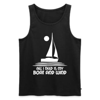 Sailing Boat and Wind Sailboat Sailing Club - Men's Premium Organic Tank Top - black - Front - AI Model Male 178 light (178cm)