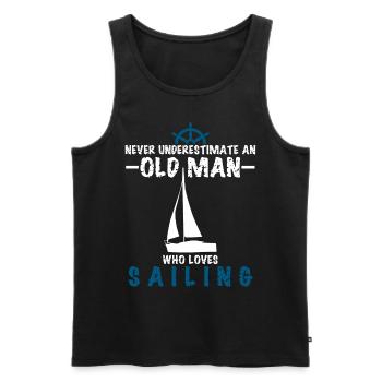 Sailing Sailboat Sailing Club - Men's Premium Organic Tank Top - black - Front - Michal (187cm)