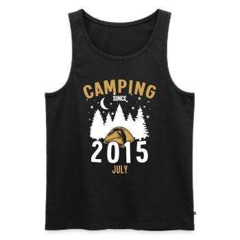 Anniversaire: Camping depuis juillet 2015 Camping - Débardeur bio Premium Homme - noir - Devant - Michal (187cm)