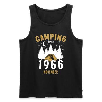 Geburtstag: Camping seit November 1966 Zelten - Männer Premium Bio Tank Top - Schwarz - Vorne - Michal (187cm)