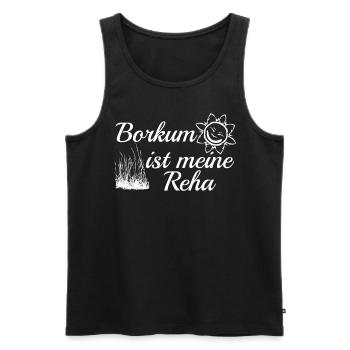 Borkum Nordsee Urlaub - Männer Premium Bio Tank Top - Schwarz - Vorne - AI Model Male 178 light (178cm)