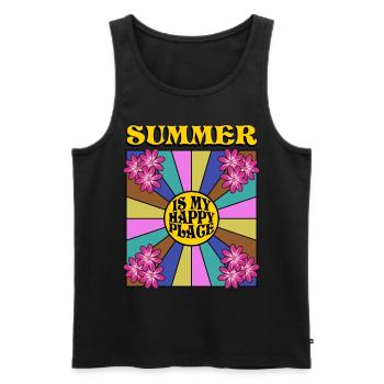 Summer retro sun - Men's Premium Organic Tank Top - black - Front - AI Model Male 178 light (178cm)