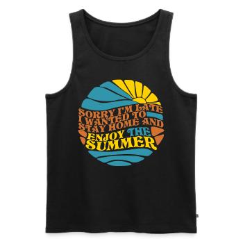 Sommer lustig Sonne - Männer Premium Bio Tank Top - Schwarz - Vorne - Michal (187cm)