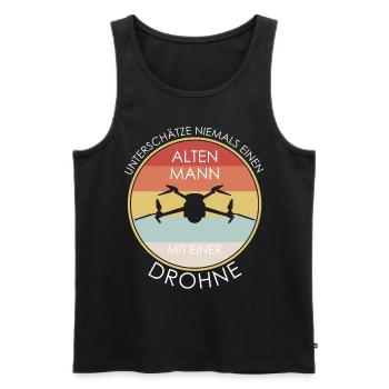 Drohne Quadrocopter Drohnenpilot - Männer Premium Bio Tank Top - Schwarz - Vorne - AI Model Male 178 light (178cm)