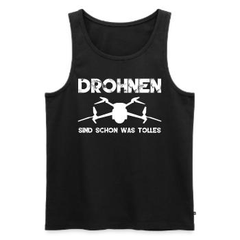 Drohne Quadcopter Spruch Quadrocopter - Männer Premium Bio Tank Top - Schwarz - Vorne - AI Model Male 178 light (178cm)