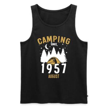 Geburtstag: Camping seit August 1957 Zelten - Männer Premium Bio Tank Top - Schwarz - Vorne - Michal (187cm)