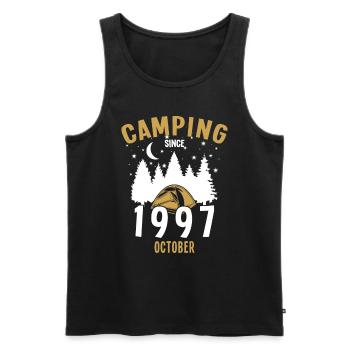 Date de naissance : Camping depuis octobre 1997 Camping - Débardeur bio Premium Homme - noir - Devant - Michal (187cm)