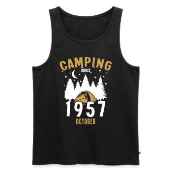 Geburtstag: Camping seit Oktober 1957 Zelten - Männer Premium Bio Tank Top - Schwarz - Vorne - Michal (187cm)