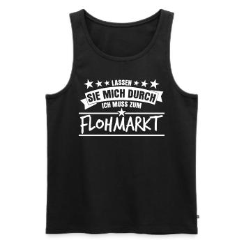 Flohmarkt Spruch Trödelmarkt - Männer Premium Bio Tank Top - Schwarz - Vorne - AI Model Male 178 light (178cm)