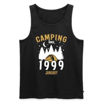 Anniversaire: Camping depuis Janvier 1999 Camping - Débardeur bio Premium Homme - noir - Devant - Michal (187cm)