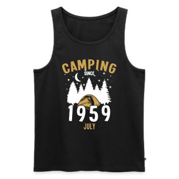 Geburtstag: Camping seit Juli 1959 Zelten - Männer Premium Bio Tank Top - Schwarz - Vorne - Michal (187cm)
