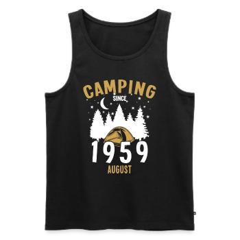 Geburtstag: Camping seit August 1959 Zelten - Männer Premium Bio Tank Top - Schwarz - Vorne - Michal (187cm)