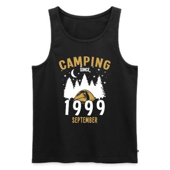 Anniversaire: Camping depuis septembre 1999 Zelten - Débardeur bio Premium Homme - noir - Devant - Michal (187cm)
