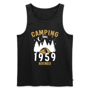 Geburtstag: Camping seit November 1959 Zelten - Männer Premium Bio Tank Top - Schwarz - Vorne - Michal (187cm)