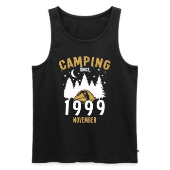Anniversaire: Camping depuis novembre 1999 Zelten - Débardeur bio Premium Homme - noir - Devant - Michal (187cm)