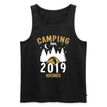 Geburtstag: Camping seit November 2019 Zelten - Männer Premium Bio Tank Top - Schwarz - Vorne - AI Model Male 178 light (178cm)