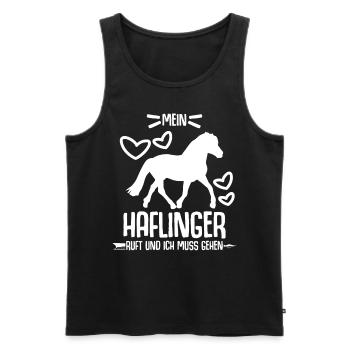 Mein Haflinger ruft - Männer Premium Bio Tank Top - Schwarz - Vorne - Michal (187cm)