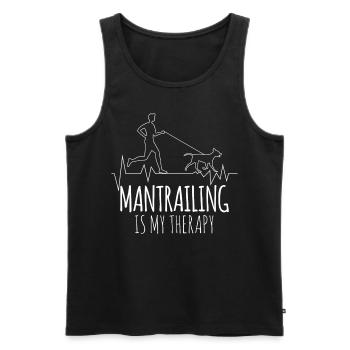 Mantrailing Therapy Mantrailer Dogs - Men's Premium Organic Tank Top - black - Front - AI Model Male 178 light (178cm)