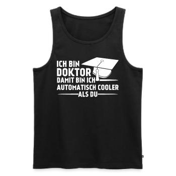 Doktortitel Doktorarbeit cooler Doktor - Männer Premium Bio Tank Top - Schwarz - Vorne - Michal (187cm)