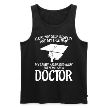 Doktor Doktortitel Doktorhut - Männer Premium Bio Tank Top - Schwarz - Vorne - AI Model Male 178 light (178cm)