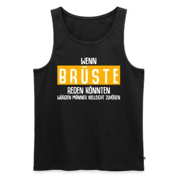Mann männlich Männer Vatertag - Männer Premium Bio Tank Top - Schwarz - Vorne - Michal (187cm)