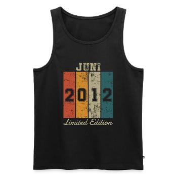 Date de naissance: Juin 2012 - Limited Edition Retro - Débardeur bio Premium Homme - noir - Devant - Michal (187cm)