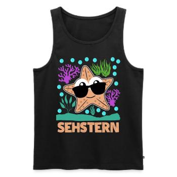 Seestern Sehstern Witz Sonnenbrille - Männer Premium Bio Tank Top - Schwarz - Vorne - Michal (187cm)