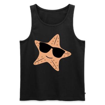 Seestern mit Sonnenbrille Seesterne - Männer Premium Bio Tank Top - Schwarz - Vorne - Michal (187cm)