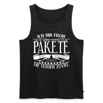 Paketzusteller Witz Paketbote - Männer Premium Bio Tank Top - Schwarz - Vorne - Michal (187cm)