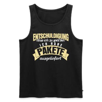 Paketzusteller Spruch Paketbote - Männer Premium Bio Tank Top - Schwarz - Vorne - Michal (187cm)