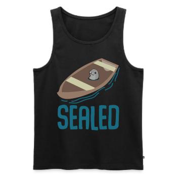 Robbe Seehund Wortspiel Seerobbe - Männer Premium Bio Tank Top - Schwarz - Vorne - AI Model Male 178 light (178cm)