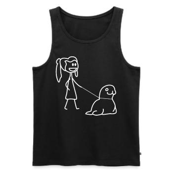 Robbe Seehund Gassi gehen Seerobbe - Männer Premium Bio Tank Top - Schwarz - Vorne - AI Model Male 178 light (178cm)