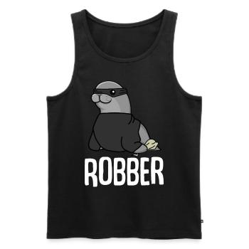 Robbe Dieb Räuber Einbrecher Seerobbe - Männer Premium Bio Tank Top - Schwarz - Vorne - AI Model Male 178 light (178cm)