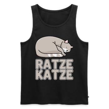 Hauskatze Müde Schlafende Ratze Katze - Männer Premium Bio Tank Top - Schwarz - Vorne - Michal (187cm)