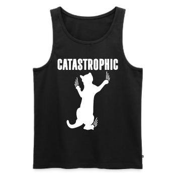 Chat catastrophique - Débardeur bio Premium Homme - noir - Devant - Michal (187cm)