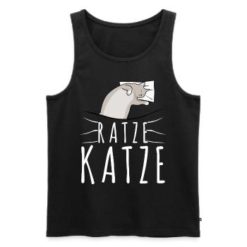 Hauskatze Schlafen Müde Ratze Katze - Männer Premium Bio Tank Top - Schwarz - Vorne - Michal (187cm)