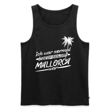 Mallorca Spruch Urlaub Palma - Männer Premium Bio Tank Top - Schwarz - Vorne - AI Model Male 178 light (178cm)