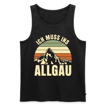 Allgäu Wandern Allgäuer - Männer Premium Bio Tank Top - Schwarz - Vorne - Michal (187cm)