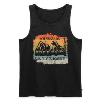 Allgäuer Alpen Allgäu - Männer Premium Bio Tank Top - Schwarz - Vorne - Michal (187cm)