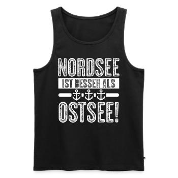 Nordsee ist besser Nordseeküste - Männer Premium Bio Tank Top - Schwarz - Vorne - Michal (187cm)