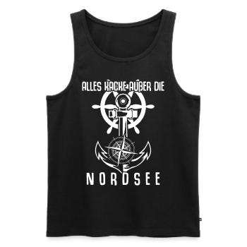 Nordsee Anker Nordseeküste - Männer Premium Bio Tank Top - Schwarz - Vorne - Michal (187cm)