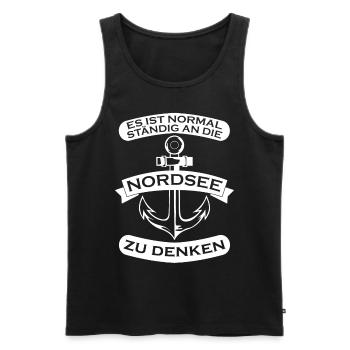 Nordsee Anker Nordseeküste - Männer Premium Bio Tank Top - Schwarz - Vorne - Michal (187cm)