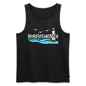 Nordsee Küste Leuchtturm Nordseeküste - Männer Premium Bio Tank Top - Schwarz - Vorne - Michal (187cm)