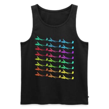 Glider Airplane Gliders - Men's Premium Organic Tank Top - black - Front - Michal (187cm)
