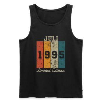Geburtstag: Juli 1995 - Limited Edition Retro - Männer Premium Bio Tank Top - Schwarz - Vorne - Michal (187cm)